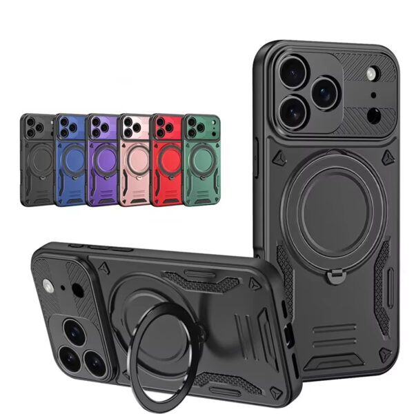 Military Defender Heavy Duty Bracket Case for iPhone 17 Air 16 15 14 13 12 11 Pro Max Plus For Magsafe Shockproof Matte Cover