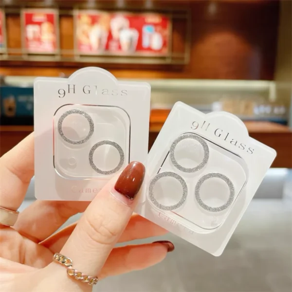 For IPhone 16 15 14 13 12 11 Pro Max 14Plus Glitter Camera Protectors For IPhone 13 12 Mini 11 14 Pro Max Full Coverage Lens Glass Film Cover