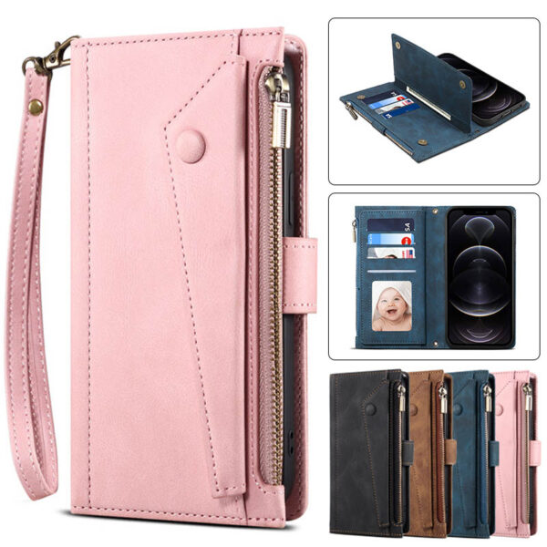 For Motorola Moto G22 G60S G31 G50 G200 5G G30/G20 Edge 30 Pro X30 S30 Case Leather Wallet Card Slot Flip Zipper Magnetic Cover