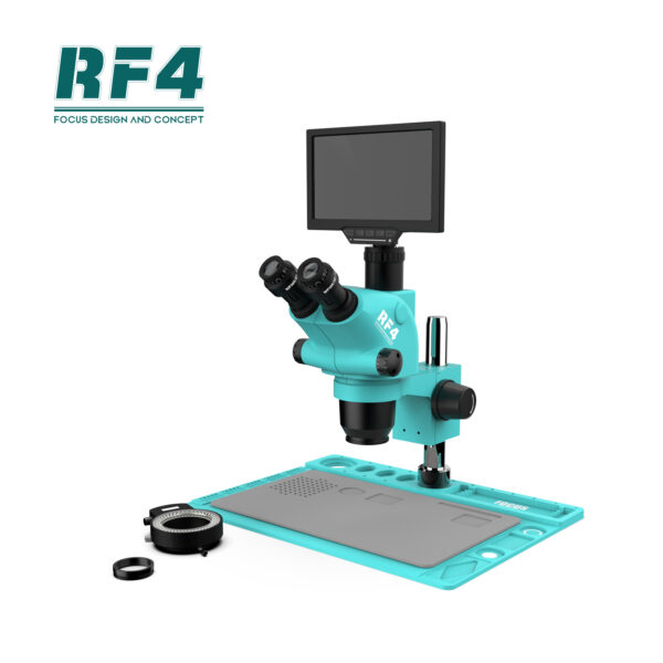 RF4 6.5X-65X Synchronous Continuous Zoom Triocular Microscope With 10 Inch HD WIFI Camera Display Monitor RF6565TVD2-YS010W