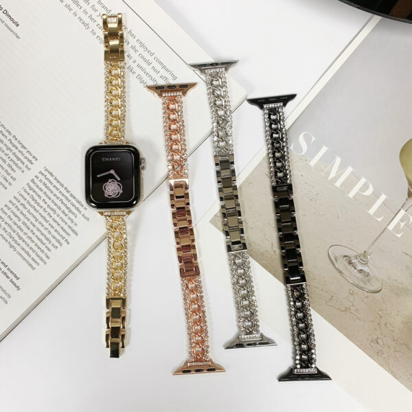 Diamond Straps For Apple Watch 9 Band Ultra 2 49mm 38 41mm 40 44 45mm 42mm Luxury Metal Bracelets IWatch Series 9 8 7 6 SE 5 4 3