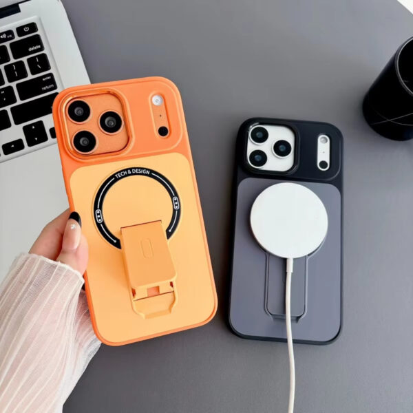 Kickstand Bracket Stand Holder For Magsafe Magnetic Case For iPhone 17 Air 16 15 14 Plus 13 Pro Max Wireless Charge Bumper Cover
