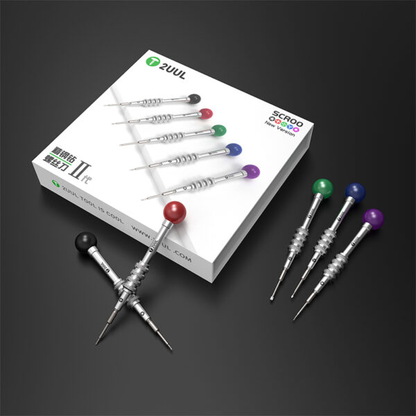 2UUL SD92 Scroo Screwdriver 5Pcs Newest Ultra Hard Magnetic Phone Tablet Repair Disassembly Tool 1.2 1.5 Pentalobe 0.8 T2 Bits