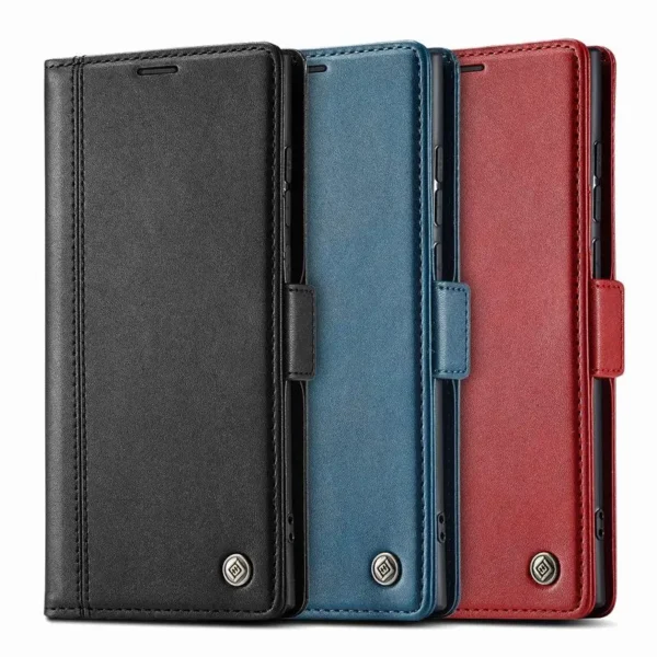 Leather Flip Phone Case For Samsung Galaxy S25 S24 S23 S22 S21 S20 S10 A12 A13 A14 A15 A22 A34 A35 A51 A52 A53 A54 A55 A71 5G 4G Card Wallet Cover Coque
