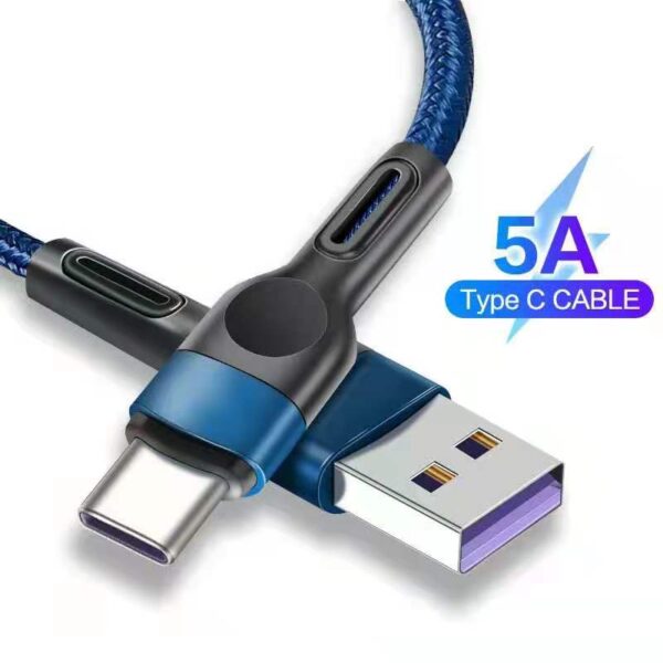 Type C USB Cable 5A Fast Charging Charger Type C Wire Cord For Samsung Xiaomi Redmi Huawei Android Mobile Phone Data Cable 2M