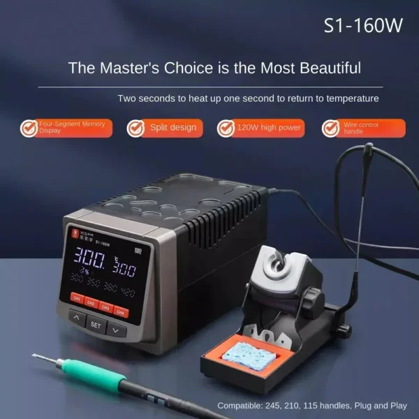 YCS S1-160W Automatic Sleep Soldering Iron Soldering Station Compatible with 245/210/115 Repair Welding Station 120W Tools Sets