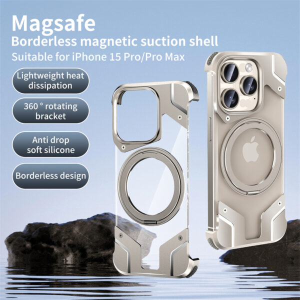 Rotating Stand magnetic suction for iPhone 15 14 13 pro max plus case Magsafe wireless charging anti drop protection cover