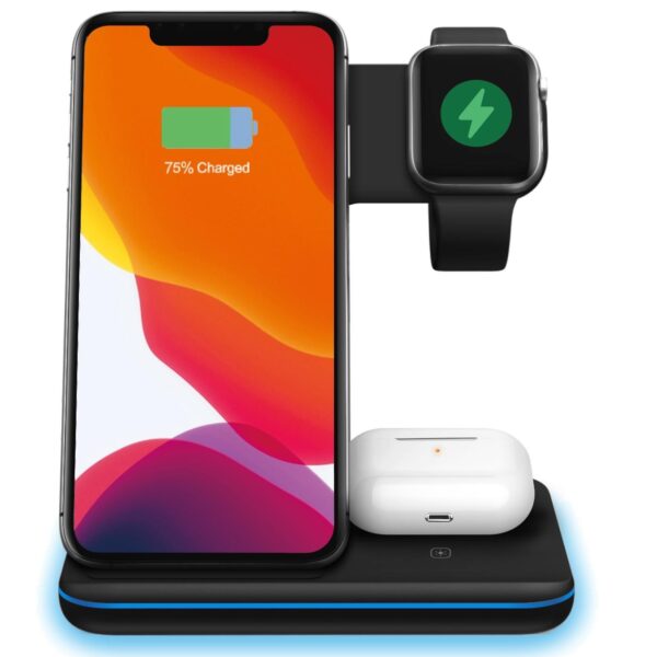 Wireless Charger Stand 15W Qi Fast Charging Dock Station for Apple Watch iWatch 5 AirPods Pro For iPhone 12 11 XS XR X 8 Z5A