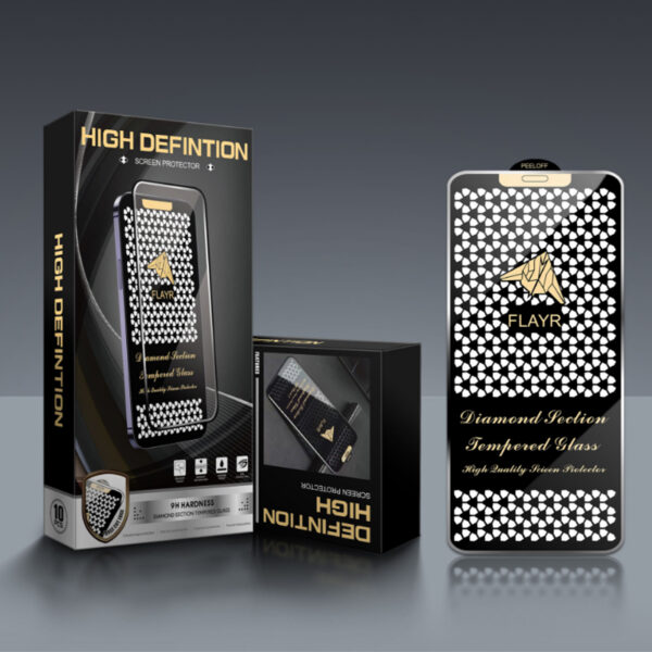 High Quality 3D Edge to Edge 9H Diamond Section Tempered Glass Screen Protector For iPhone 12 13 14 15 Pro Max Plus