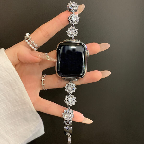 Stainless Steel Luxury Band for Apple Watch Bracelet Ultra 49mm 9 8 7 42mm 44 45 Diamond Women Strap for IWatchSe 6 5 4 38 40 41