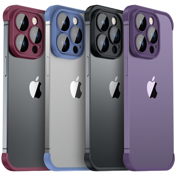 Transparent Glass Lens Protection Corner Rimless Phone Case For Iphone 1514 13 12 11 Pro Max 14Plus TPU Light Shell Cover