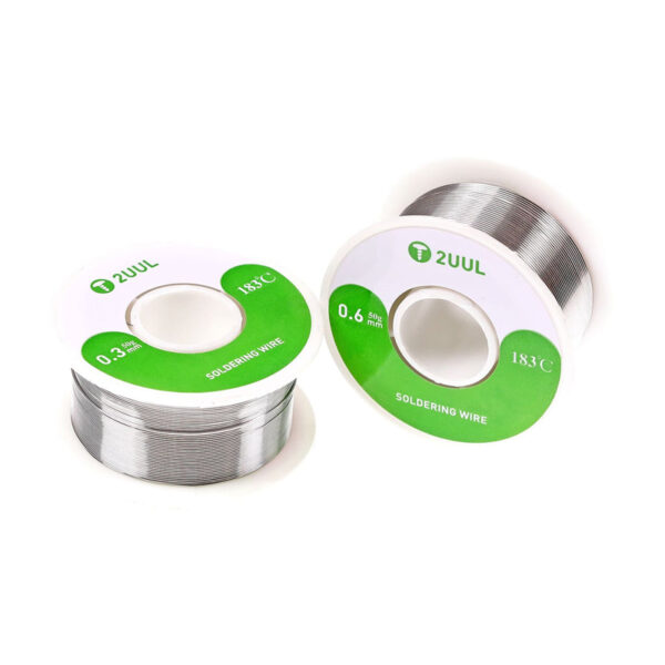 2UUL Soldering Wire 183℃ 100M 50g Diameter 0.3mm 0.6mm Tin Wire Rosin Solid Flux Core Solder Wire For mobile Phone Repair