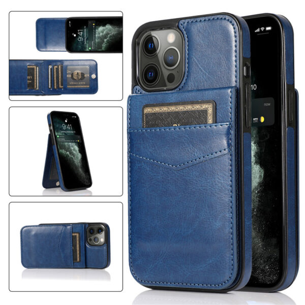 Wallet Card Slot Phone Case for iPhone 17 Air 16 15 14 13 12 11 Pro Max XS Max X XR 7 8 Plus SE 2020 Shockproof Soft Leather Back Cover