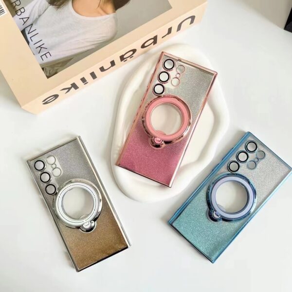 Transparent Clear Soft Magnetic Case For Samsung Galaxy S24 S23 S22 Ultra S24 S22 Plus S23 S20 FE With Ring Holder Stand Covers