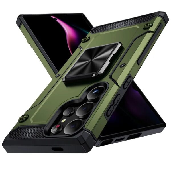 360° Ring Kickstand S24 Ultra Phone Case for Samsung Galaxy S24 Plus A05S A05 A35 A55 A25 Plastic Hard Shell Preservation Cover