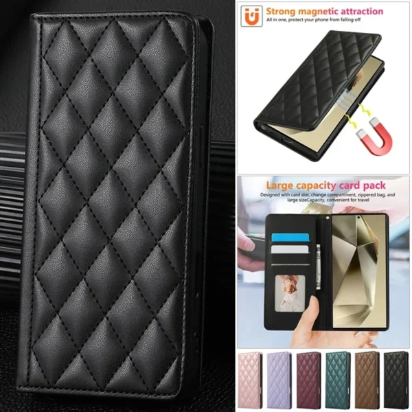 For Samsung Galaxy S25 Ultra S24 Plus S23 FE S22 S21 S20 S10 Note 10+ Note 20 Ultra Magnetic Leather Wallet Card Phone Case Flip Stand Cover