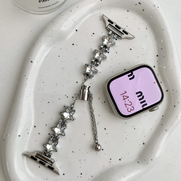 Y2K Star Diamond Metal Strap For Apple Watch Band 49mm 41mm 45mm 44mm 40mm 38mm 42mm Women Bracelet For iWatch Ultra SE 9876543
