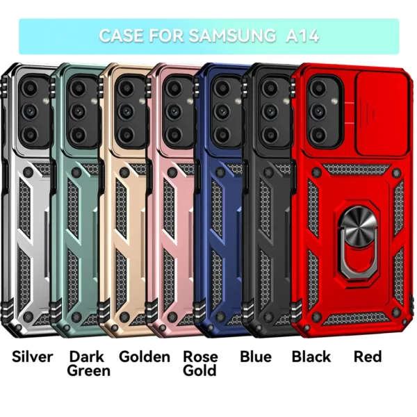 Case For Samsung Galaxy A55 A35 A25 A15 A05S A05 A54 A34 A24 A14 5G Slide Camera LensProtection Magnetic Ring Holder Armor Cover