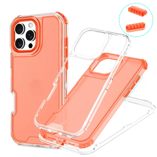 3 IN 1 Military Grade Protection Phone Case For iPhone 17 Air 16 15 14 Plus 13 12 Pro Max 11 Case Transparent Shockproof Armor Cover