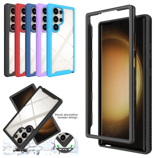 Hybrid Rugged Armor Shockproof Case For Samsung Galaxy S24 Ultra S24 S23 Plus S22+ S21+  S23 FE S21 FE Transparent Back Cover