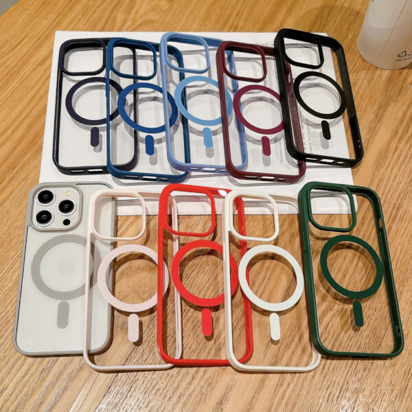 Candy Color Bumper Transparent For Magsafe Magnetic Case For iPhone 17  Air 16  14 11 12 13 15 Pro Max Mini X XS XR 8 7 Plus SE Clear Cover