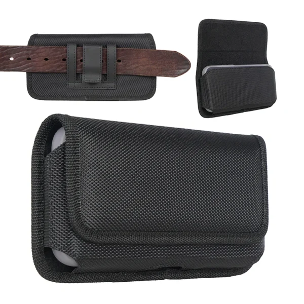Magnetic Vertical Nylon Holster Case for iPhone Carrying Cellphone Belt Clip  Case Pouch for Samsung S24 S25 A51 S20 S10e A20