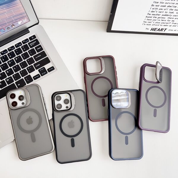 For IPhone  17 Air 16 15 14 13 12 11 Pro Max Plus Phone Case Fall Protection Cover, Glass Lens Holder Phone Case Magnetic Suction Function