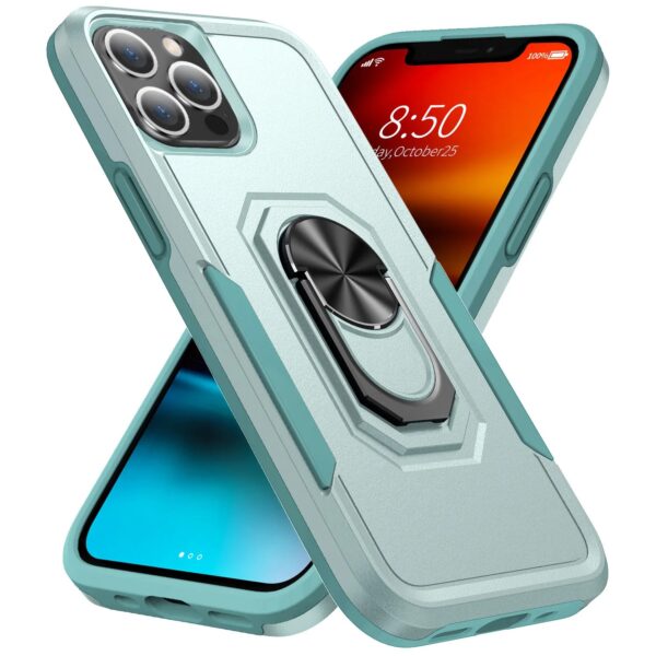 For iPhone 17 AIR 11 12 13 14 15 16 Pro MAX XSMAX XS XR X SE 8 7 Plus Heavy Duty Armor Shockproof Magnetic Metal Ring Stand Back Cover