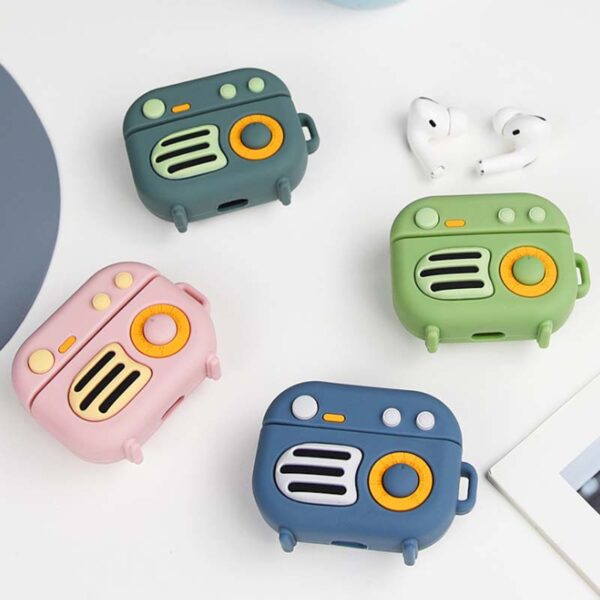 Radio Cartoon Case for Airpods Pro 3 Cover Wireless ear Phone Charge Airpod Ring Soft Silicone