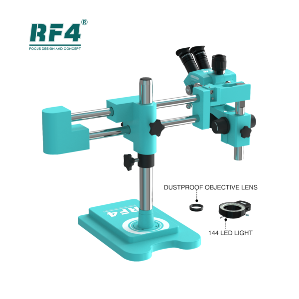 RF4 Synchronous Magnification Viewer 360° Double Cantilever Support 6.5-65X Triocular Binocular Stereo Microscope RF6565PRO3