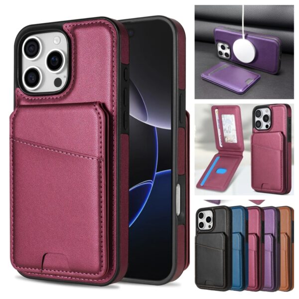 2 in 1 Detachable Magsafe Case For IPhone 17 Air 16 Pro Max 16E 15 14 13 12 11 Pro Max X XR 8 7 SE Card Bag Pocket Magnetic Cover