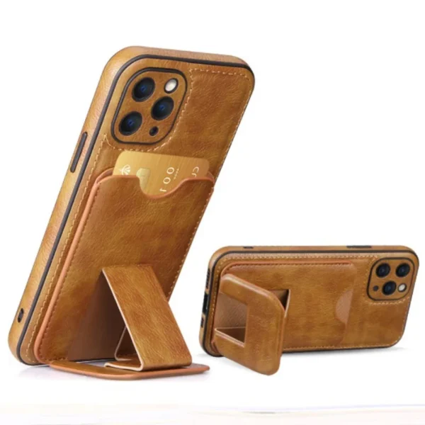 Luxury Card Pocket Stand Leather Case for iPhone 15 Pro Max 14 13 Pro 12 11 7 8 Plus X Xs Max Xr SE 2022 Camera Protection Cover