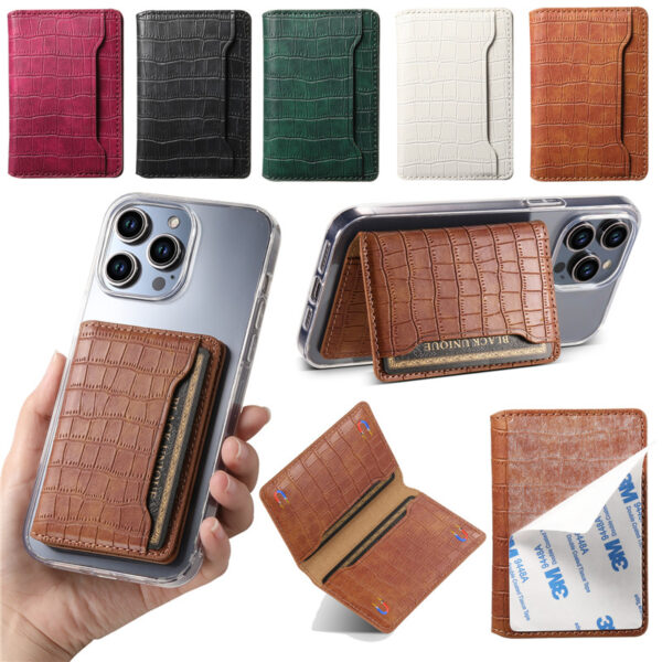 DIY Leather Business Credit Pocket Adhesive Mobile Phone Back Slot ID Bank Card Phone Pouch Phone Back Paste Sticker Card Holder