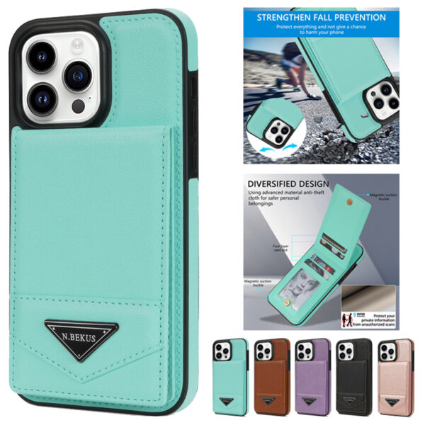 Wallet For iPhone 17 Air  16 15 Pro Max 14 Plus 13 Pro 12 Mini 11 Pro Max XS XR 8 7 6 6s Plus Case Hardware Anti-theft Brush Leather Cover