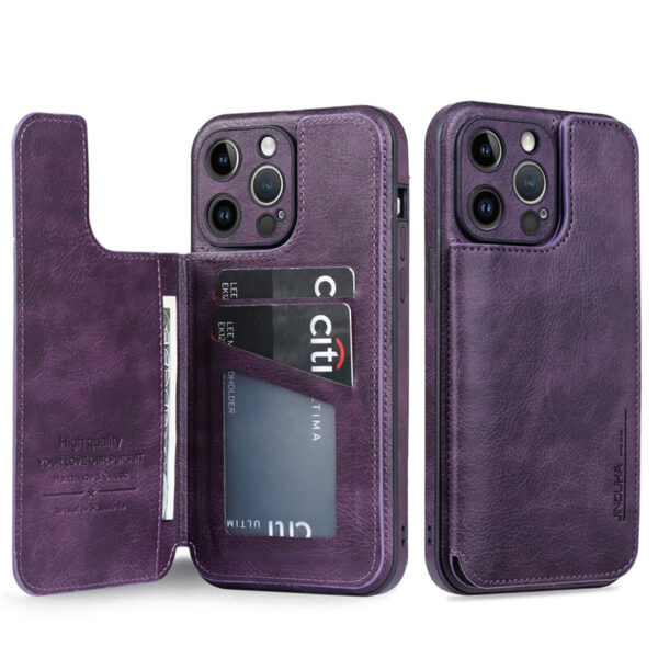 Luxury PU Leather Card Flip Slots Wallet Phone Case for iPhone 17 Air  16 15 14 13 12 11Pro Max 15 Pro Max Multi Card Pocket Holder Back Cover