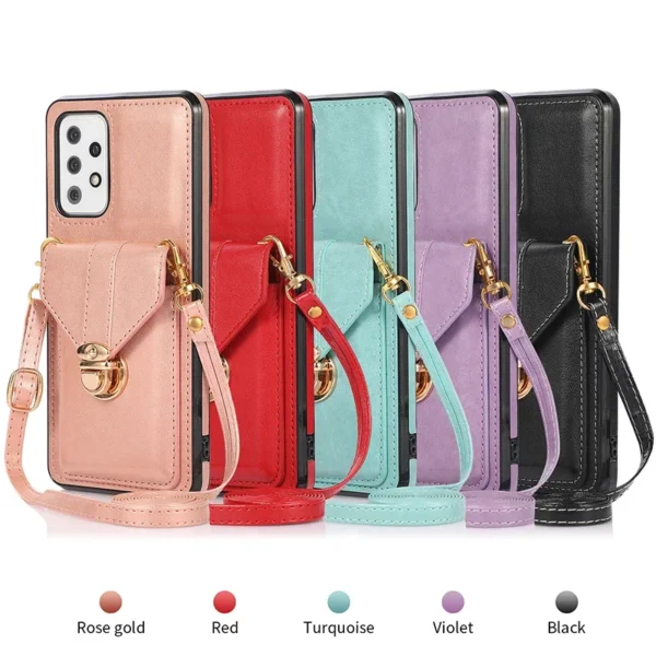 Fashion Crossbody Wallet Leather Case For Samsung A06 A12 A14 A15 A16 A22 A24 A25 A26 A31 A32 A33 A34 A35 A36 A42 A51 A52 A53 A54 A55 A56 A72 A71