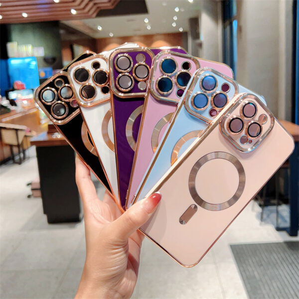 Luxury Electroplated Magnetic Magsafe Wireless Charge Case For iPhone 17 Air 16  11 12 13 15 Pro Max 14 Plus Soft Silicone Shockproof Cover