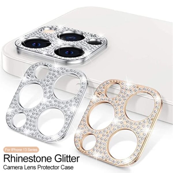 Glitter Camera Lens Film For iPhone 16 15 14 13 12 11 Pro Max 13 12 Mini 14 15 Plus Metal Diamond Camera Lens Ring Protector