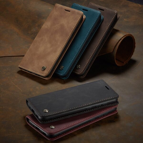 Matte Leather Flip Cover for Samsung A15 A25 A35 A55 A05S Wallet Case S24 S23 S22 S21 5G S20 Ultra Note 20 10 Plus S10 S10e S9 S8 S7