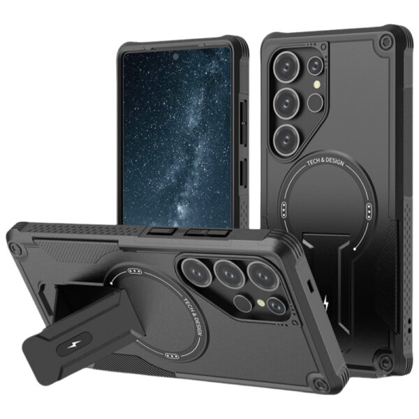 Kickstand Wireless Charging Case For Samsung Galaxy S25 Ultra S24 Plus A56 5G A55 A54 A36 A35 A16 A15 A14 Strong Accessories