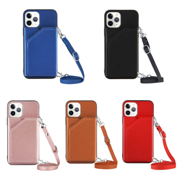 Strap Card Case for Samsung Galaxy A15 A13 A54 A14 A05 S23 Ultra S24 Plus Wallet Shockproof Leather Necklace Crossbody Cover